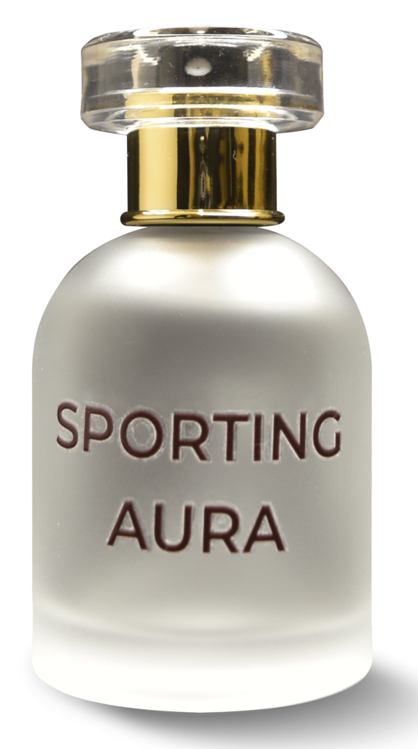 Sporting Aura Perfume Bottle with a sporty, energetic design.